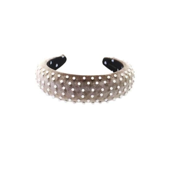 Lele Sadoughi Padded Velvet Pearl Headband NWOT main image 8